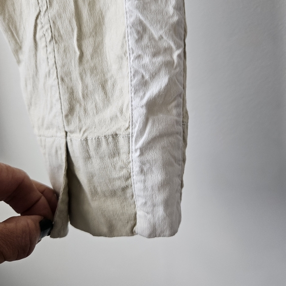 Annette Goertz Germany 2020 Cream And White Stripe Split Hem Leisure Pants - Picture 7 of 15